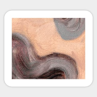 Abstract Oil Painting Purple Taupe Ochre 1c20 Sticker